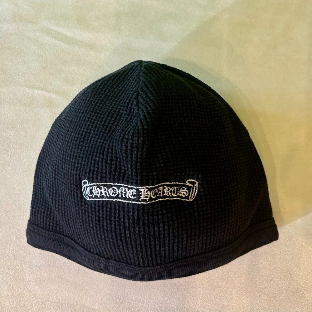 Chrome Hearts Black Thermal Beanie w/ CH Scroll Embroidery (Vintage)